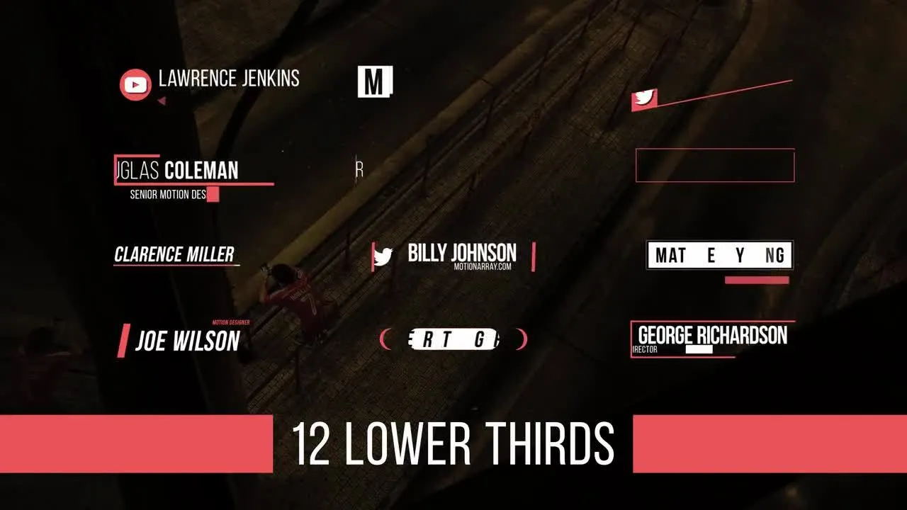 12个整洁有序的品牌标题下三分之一像素设计精选AE模板