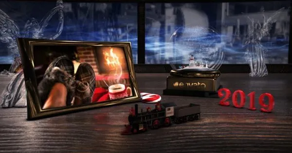 圣诞节冰雪世界雪人闪亮开场视频像素设计精选AE模板 Christmas World