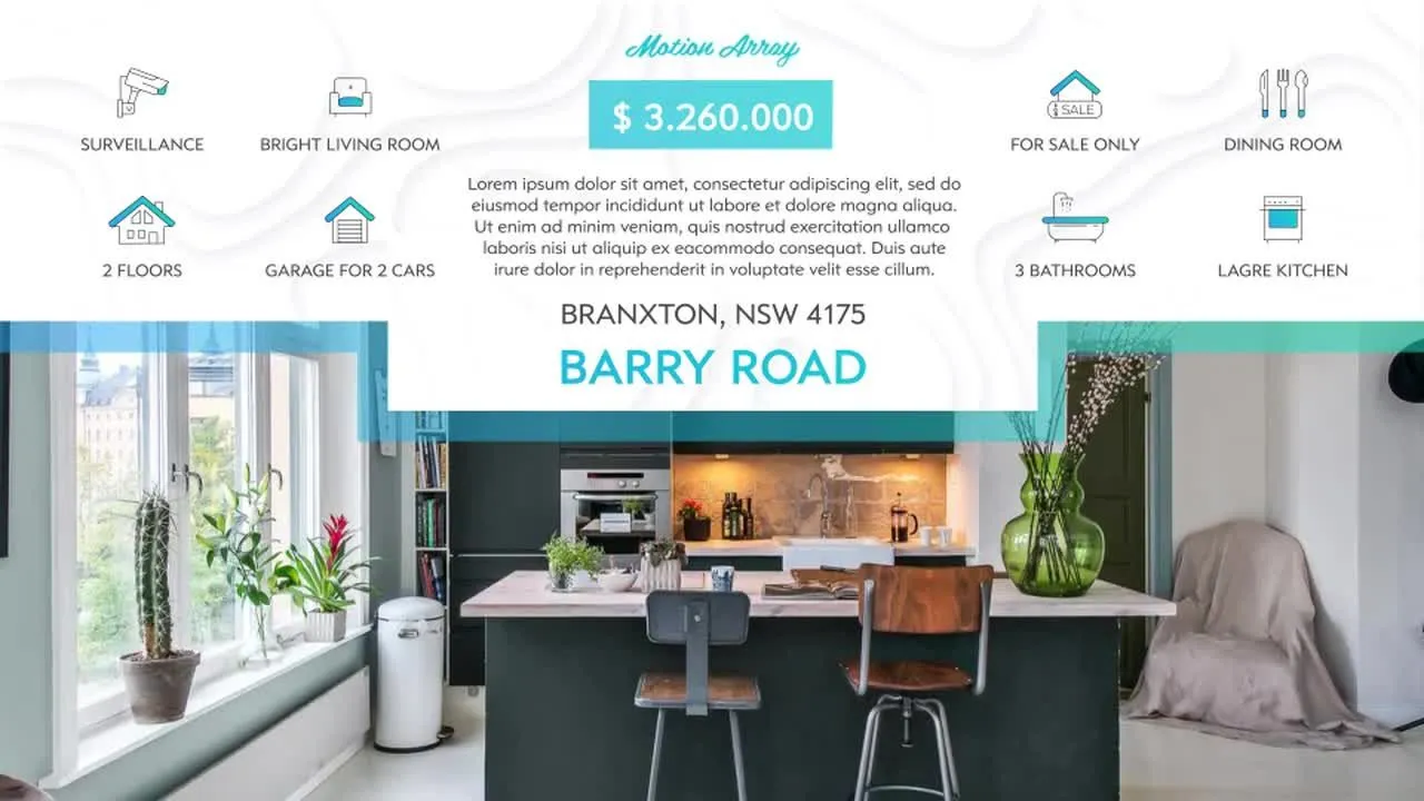 时尚设计的房地产宣传像素设计精选AE模板