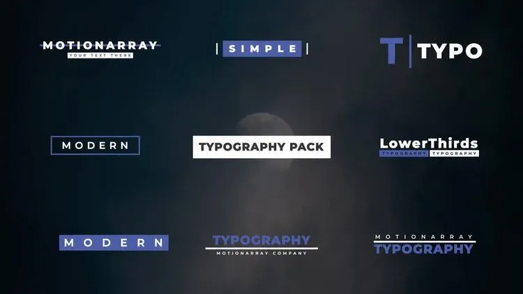 9个干净创意的标题动画像素设计精选AE模板