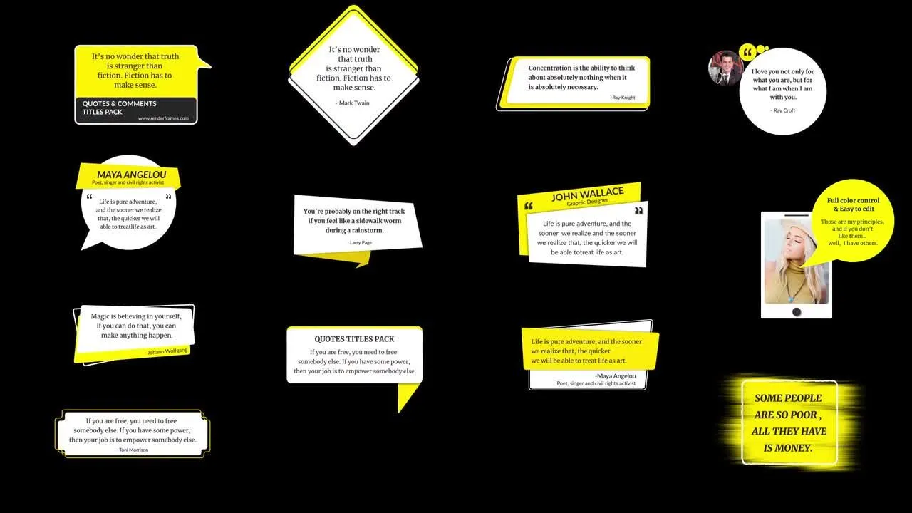 13个动态全屏行情评论标题动画像素设计精选AE模板