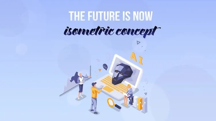动态动画的未来在眼前等距概念像素设计精选AE模板