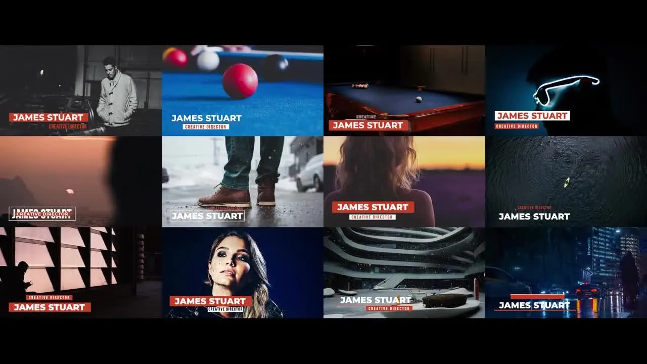 12款专业的下三分之一文本字幕条动画像素设计精选AE模板