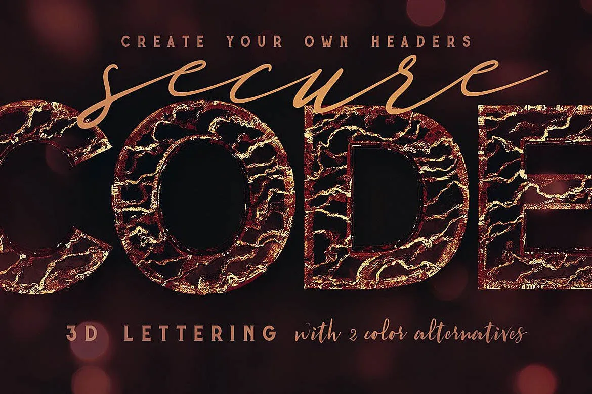 时尚高端3D立体破裂的玻璃质感的数字英文字体（png）插图(5)