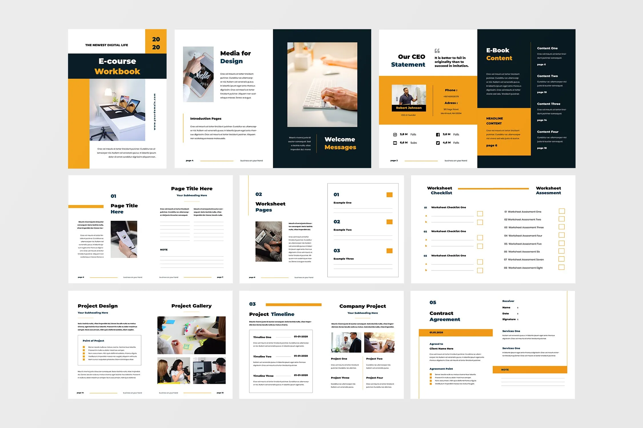 极简主义Workbook创意设计模板v6 eCourse Workbook Template插图(4)
