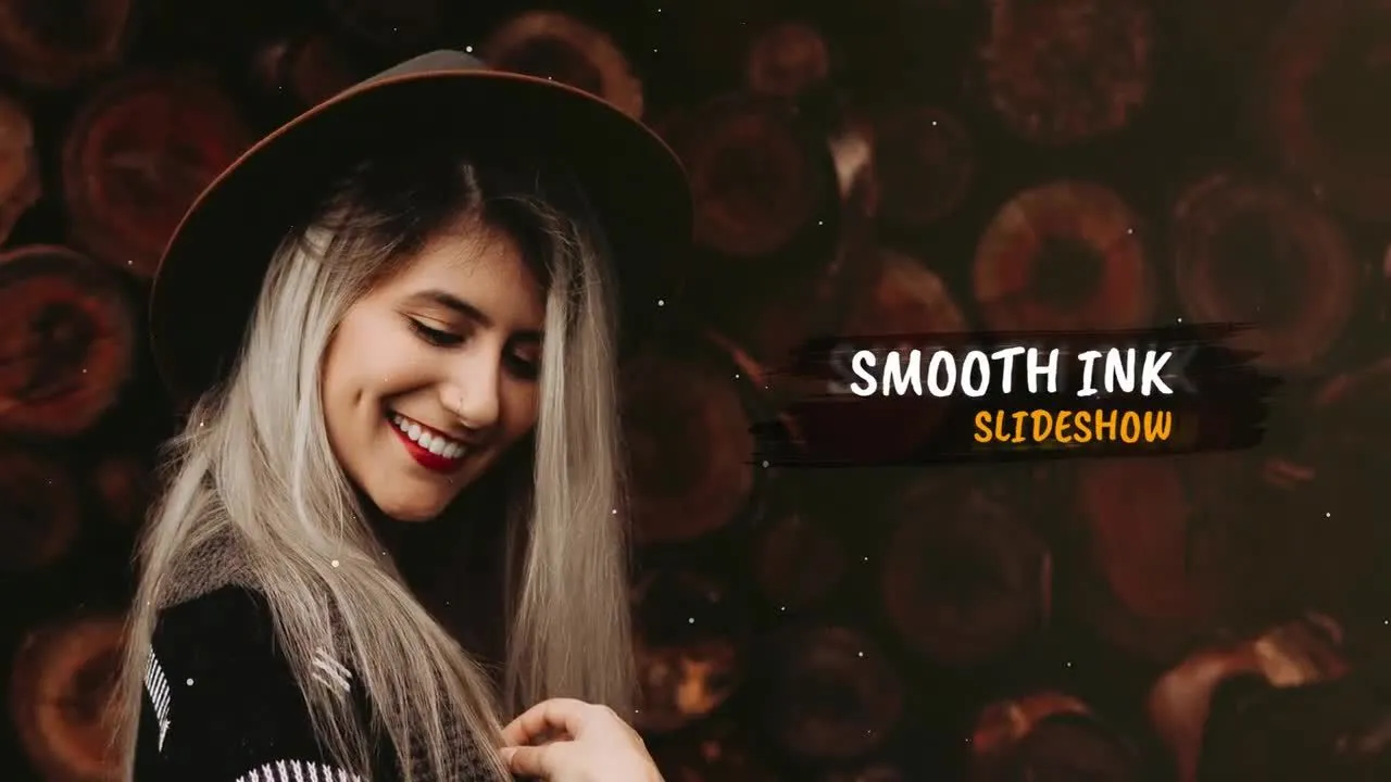 具有艺术风格的平滑过渡墨水效果幻灯片像素设计精选AE模板