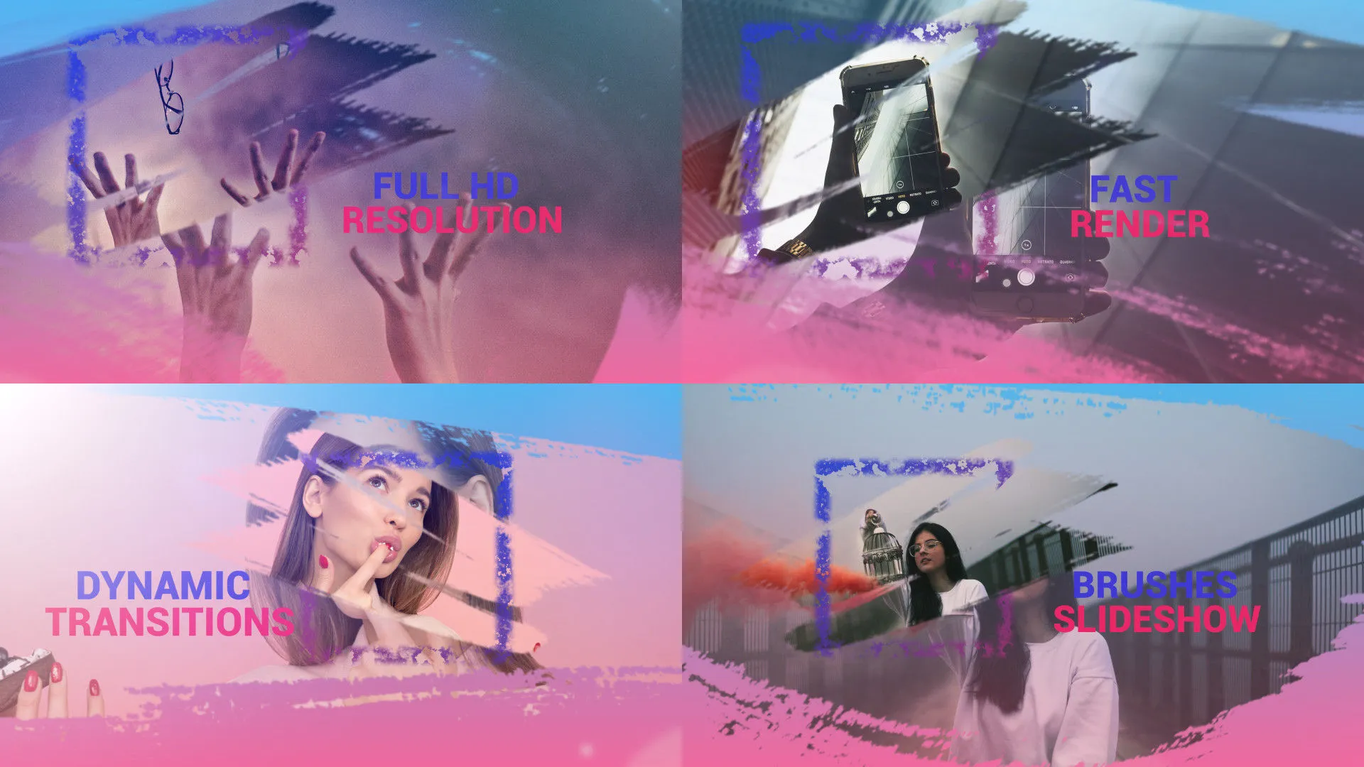 精美的画笔幻灯片放映像素设计精选AE模板