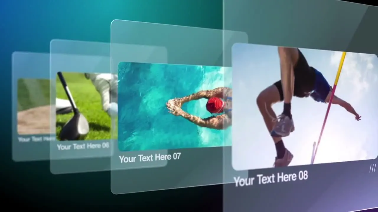 滑动的玻璃薄片幻灯片像素设计精选AE模板