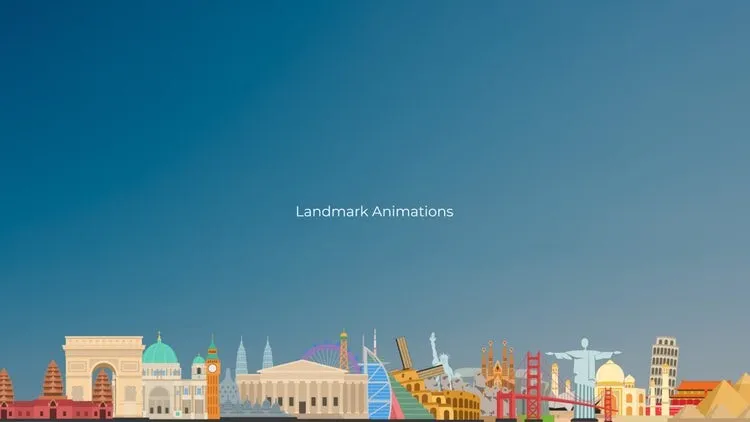 独特精美的地标动画像素设计精选AE模板