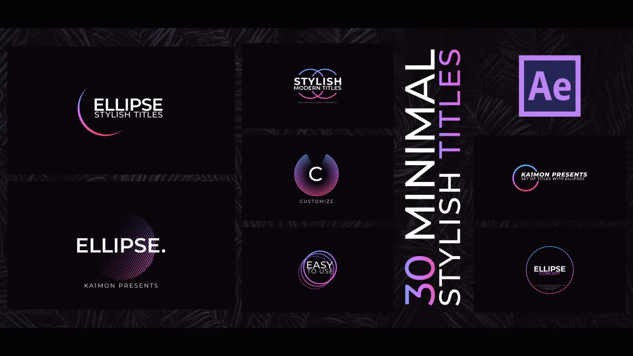 30个最小的时尚标题集合像素设计精选AE模板
