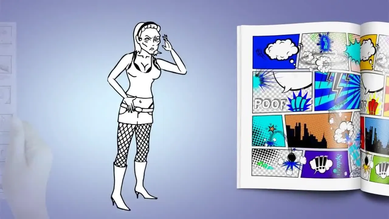 时髦漂亮的动画人物解说商业广告像素设计精选AE模板