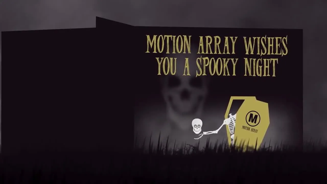 幽灵般黑暗万圣节视频文字标题像素设计精选AE模板