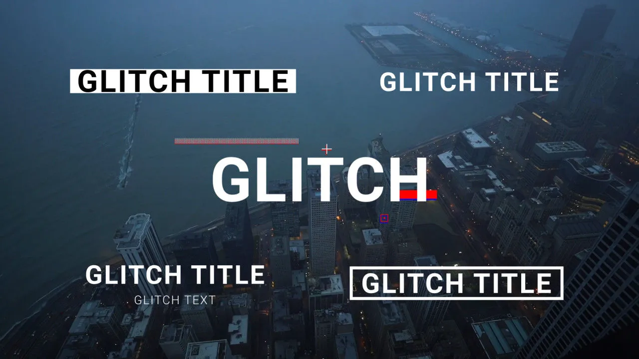 超现代的信号故障动态全屏标题动画像素设计精选AE模板