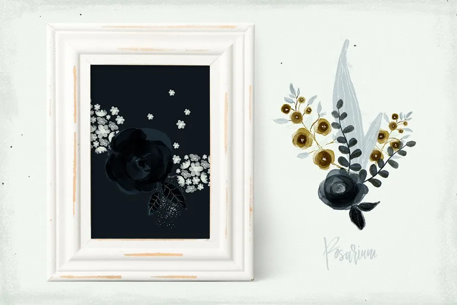 蔷薇科花卉手绘剪贴画 Rosarium – Floral Arrangements插图(5)