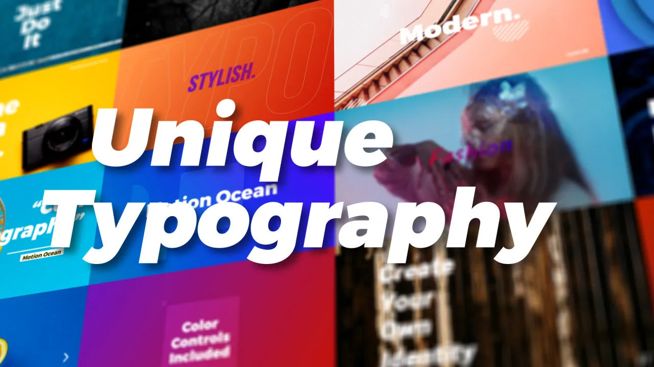 独特的广告排版全屏标题像素设计精选AE模板