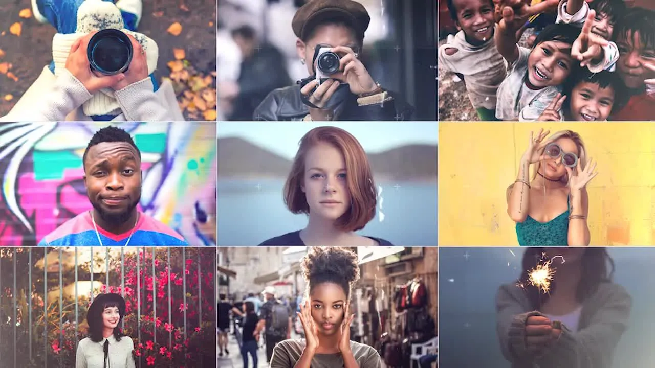 活力时尚创意叠加彩色过渡照片像素设计精选AE模板