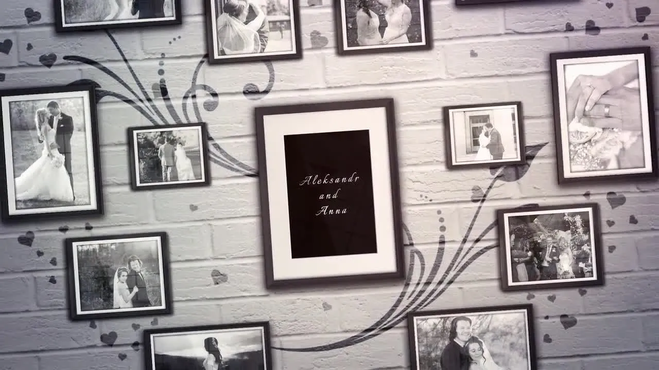 3D场景婚礼回忆照片展示像素设计精选AE模板