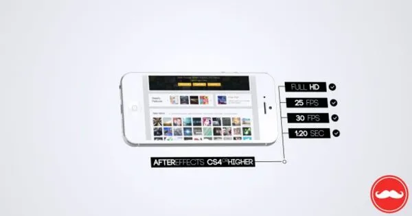 手机APP应用UI设计演示像素设计精选AE模板 Smart Phone5 App Presentation