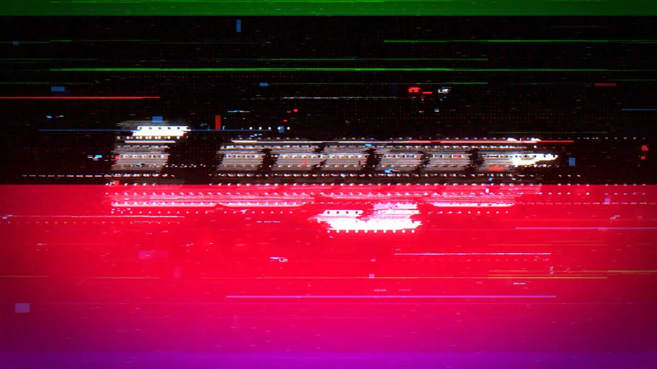 整洁的电影毛刺徽标展示像素设计精选AE模板