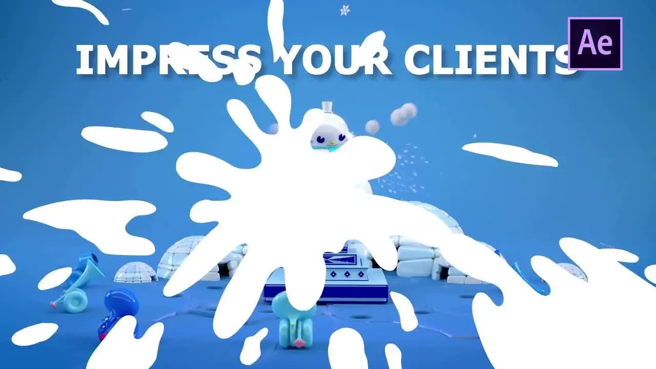 10种有趣清新的手绘动画液体过渡效果像素设计精选AE模板