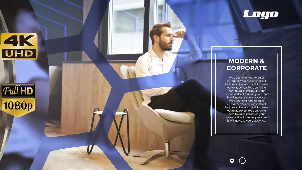 企业放大器现代幻灯片像素设计精选AE模板