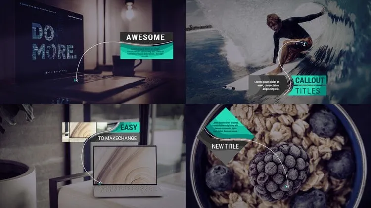 干净的创意标注标题像素设计精选AE模板