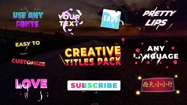 明亮活力的广告素材标题像素设计精选AE模板