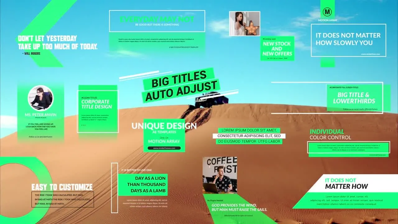 15个精美动画的全屏标题动画像素设计精选AE模板