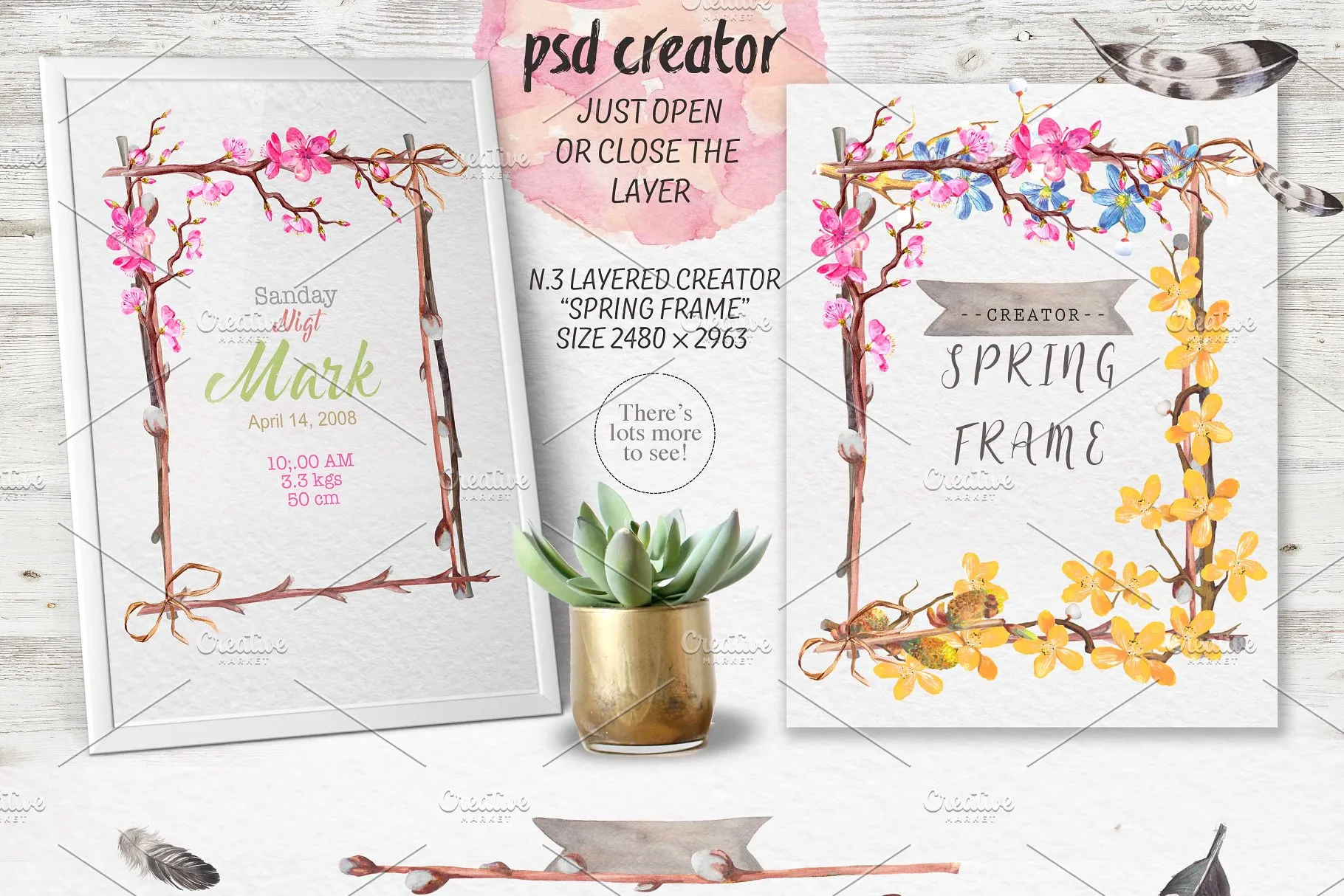 极力推荐：“春暖花开”水彩花卉设计素材包 "Spring bloom" 80 png插图(5)