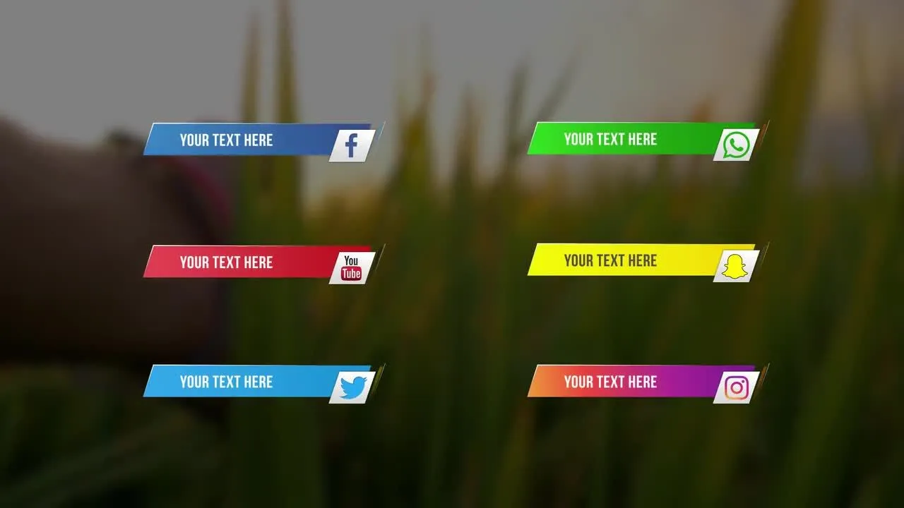 社交媒体下三分之一动画文本展示像素设计精选AE模板