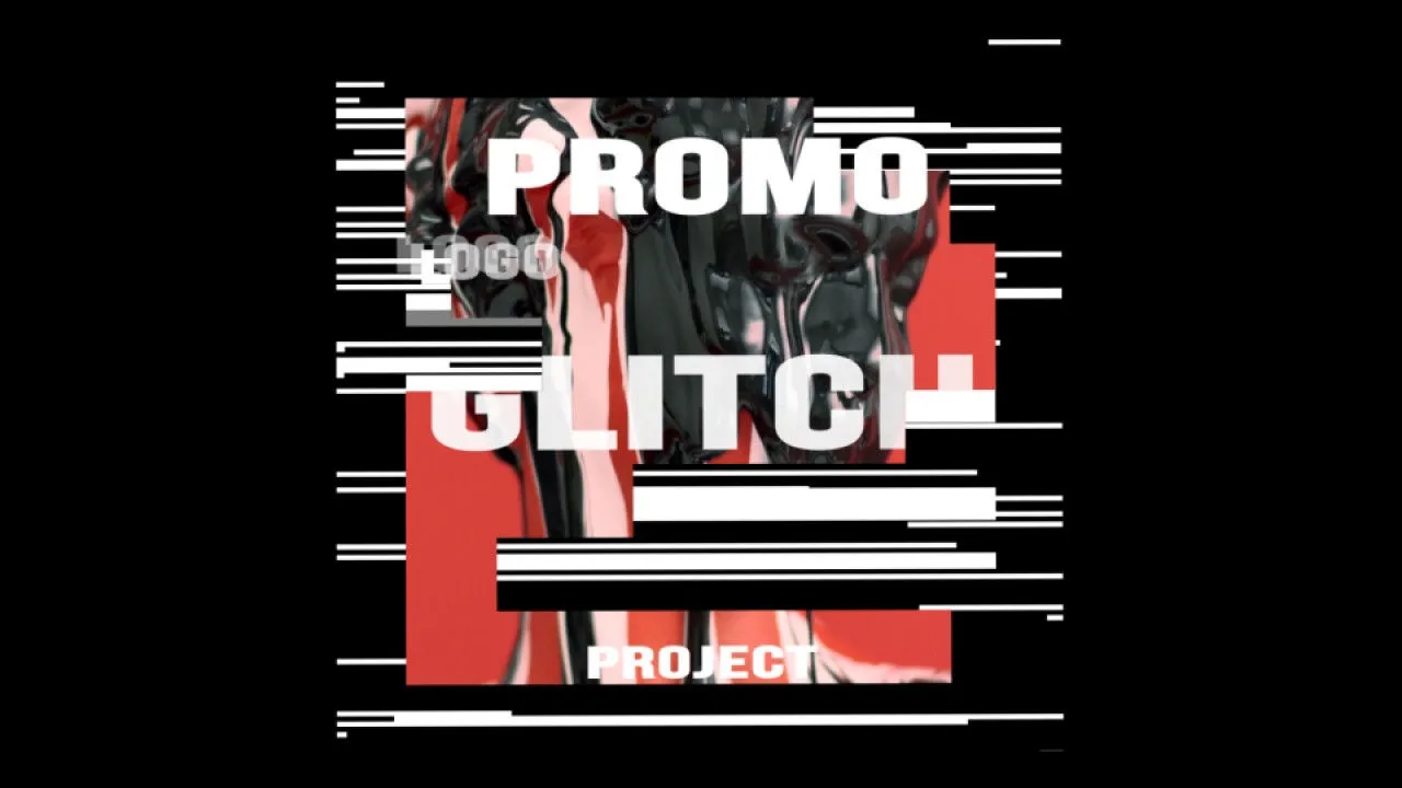 动感时尚的毛刺促销标志像素设计精选AE模板