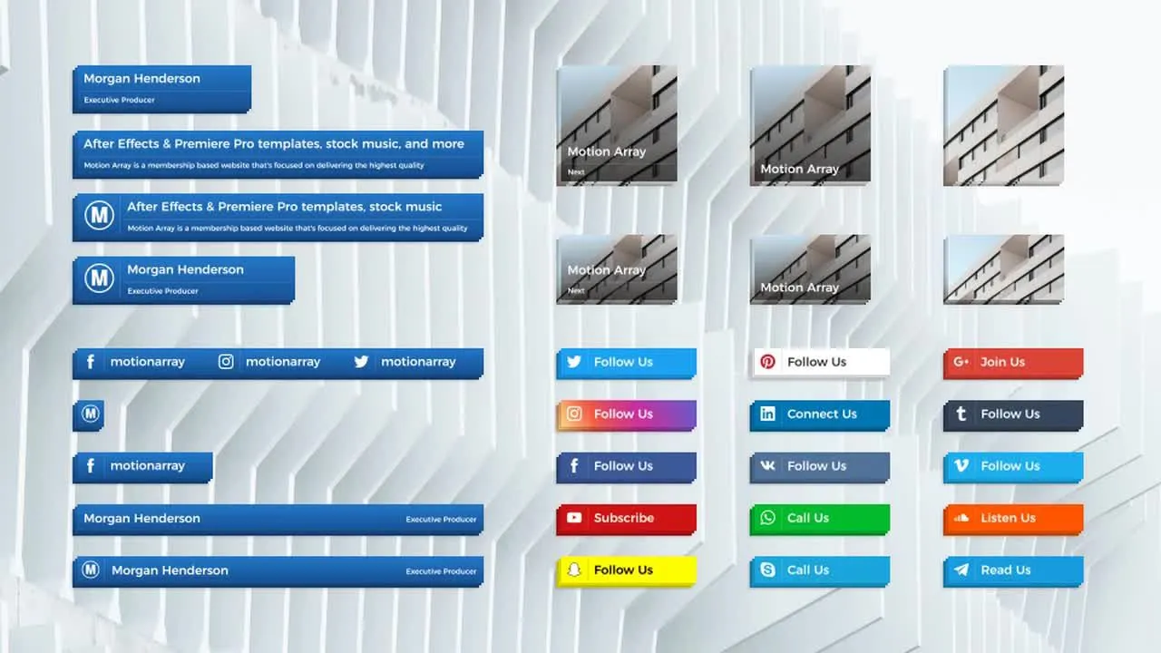 现代干净时尚的广播和社交媒体下三分之二标题像素设计精选AE模板