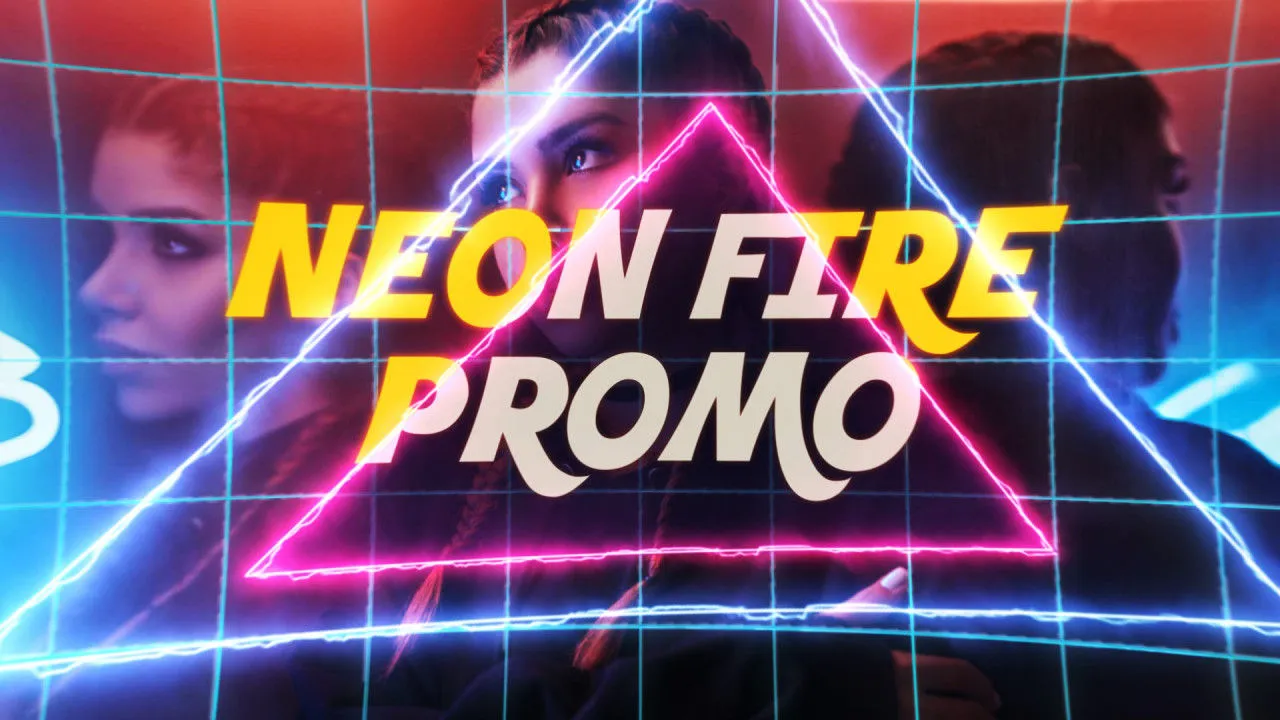 霓虹灯火焰宣传动画像素设计精选AE模板