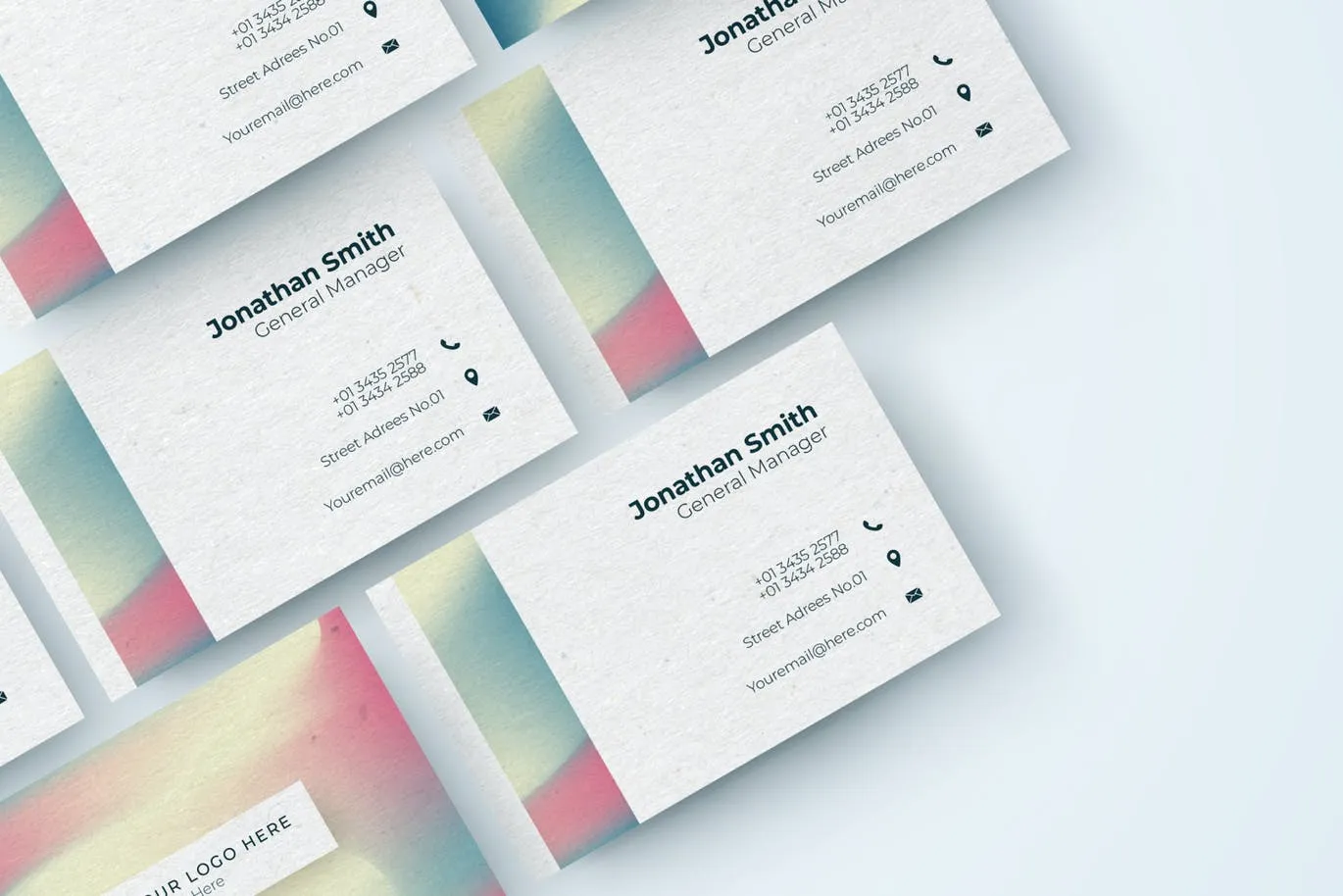 幻彩色企业素材库精选名片模板v5 Business Card Template v5插图(1)