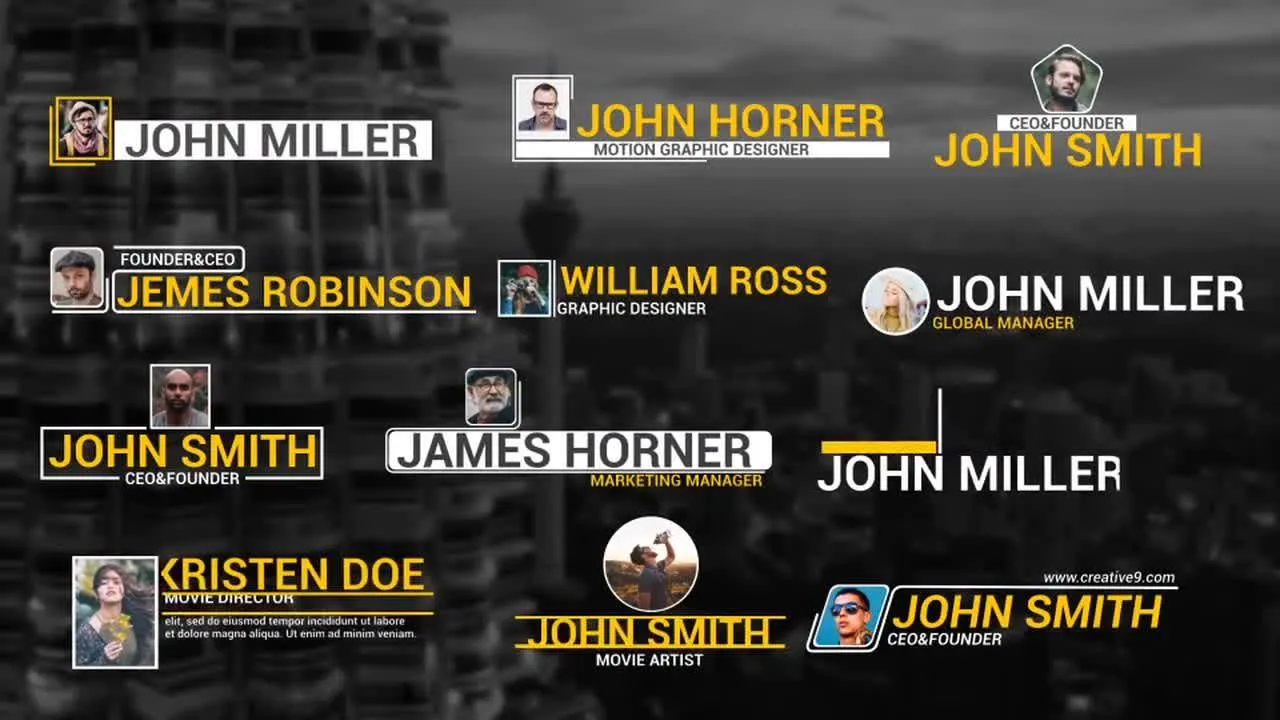 12个照片下三分之一全屏幕标题像素设计精选AE模板