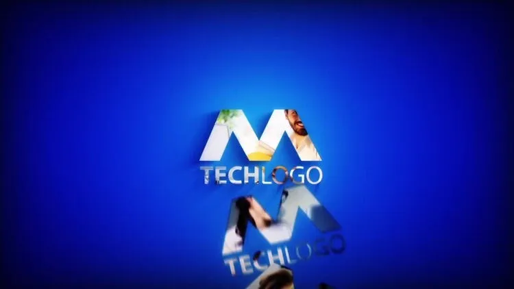 简单时尚的描边徽标展示像素设计精选AE模板