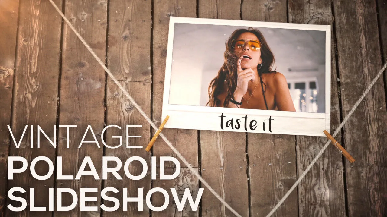 宝丽来复古幻灯片像素设计精选AE模板
