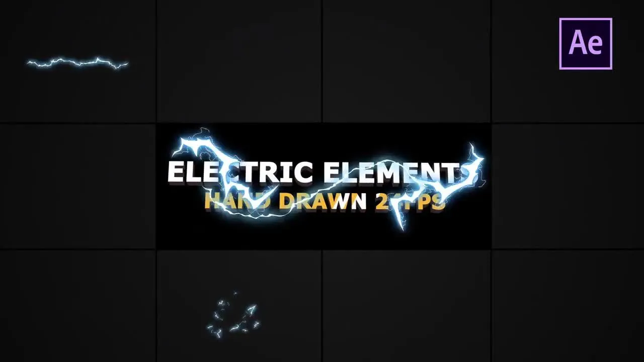 Flash FX电子元素和过渡像素设计精选AE模板