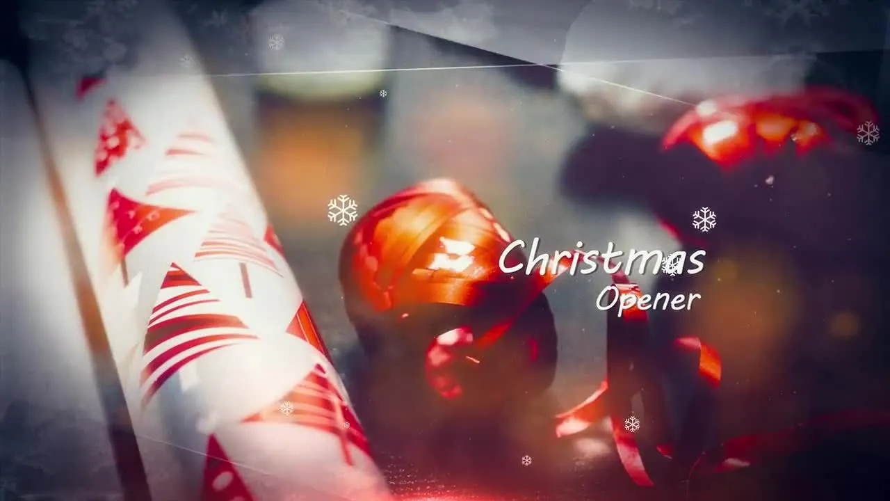 动态雪花飘落效果视频片头展示像素设计精选AE模板