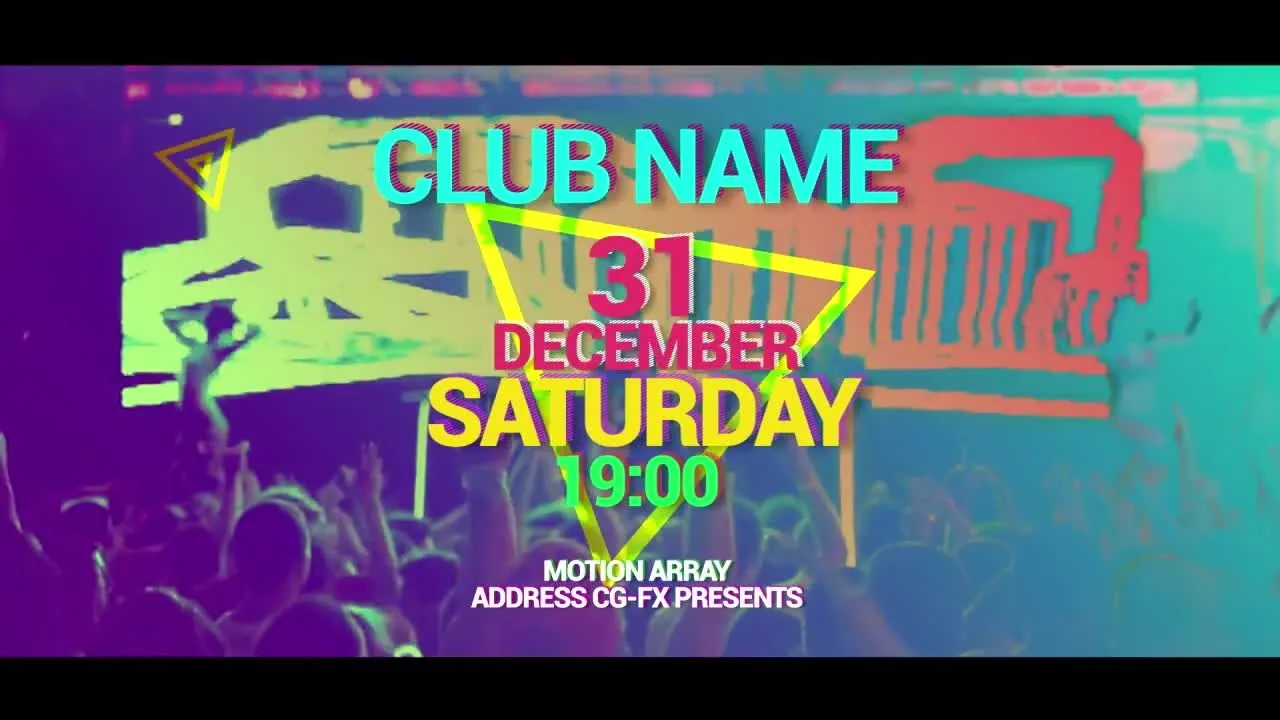 色彩鲜艳的动感派对促销像素设计精选AE模板