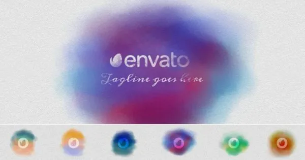 彩色水彩斑点logo演示像素设计精选AE模板 Color Spot Logo Reveal