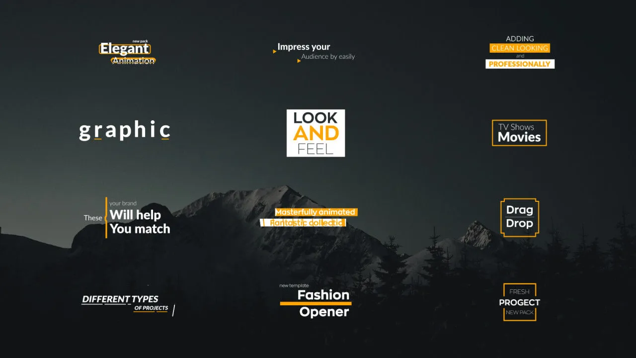 4K分辨率文字标题动画包像素设计精选AE模板