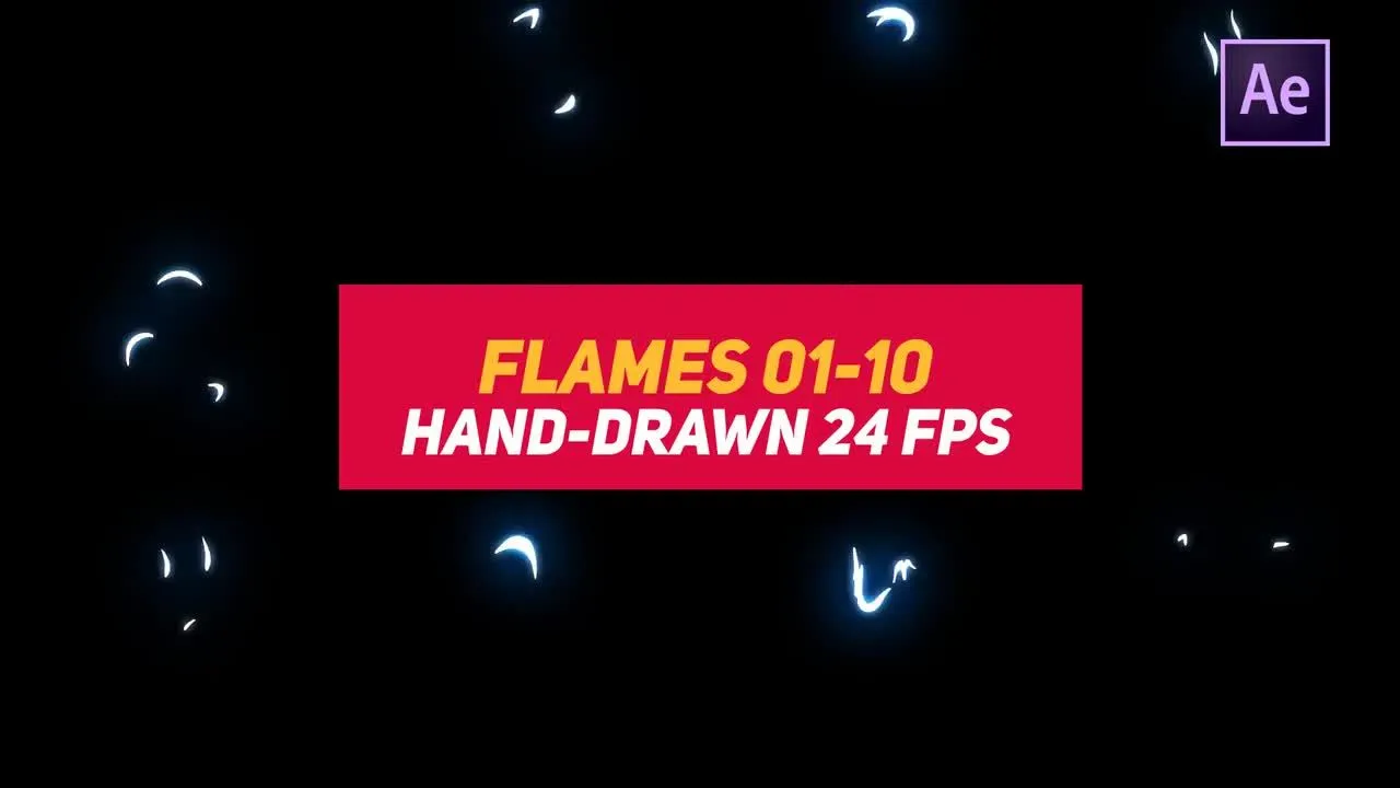 液体元素2火焰01-10 2D卡通效果像素设计精选AE模板