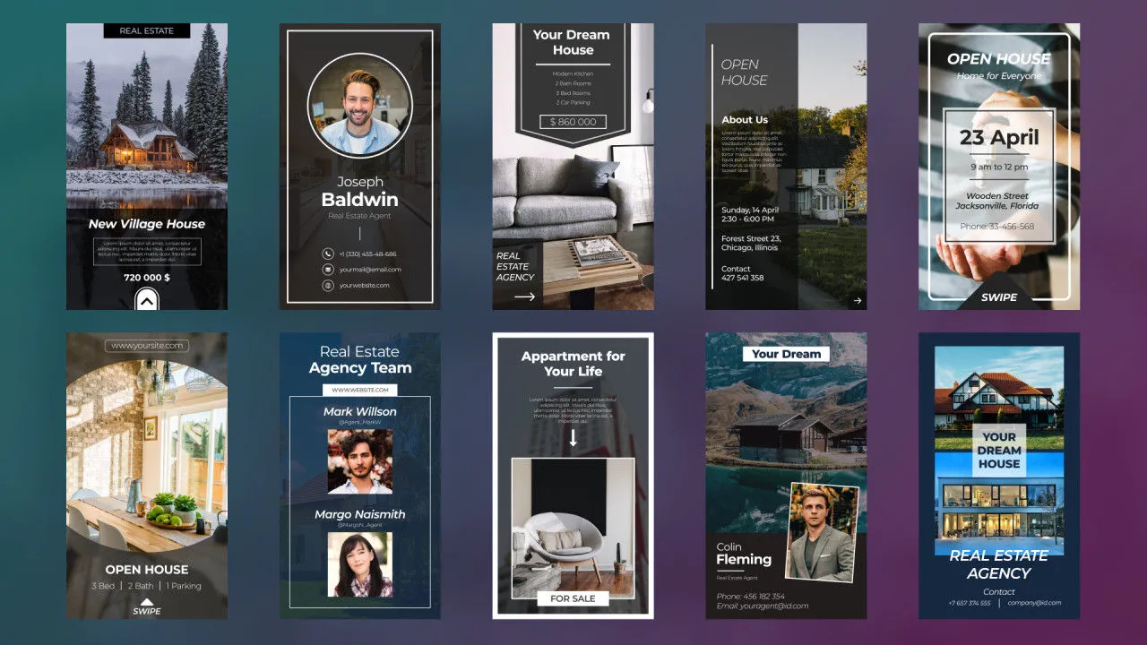 Ins时尚房地产宣传视频动画像素设计精选AE模板