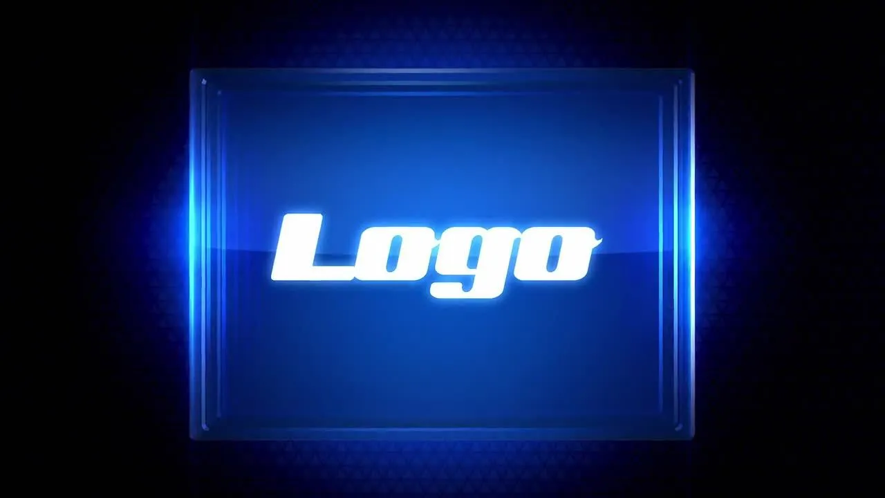 反光3D感觉的视频项目玻璃徽标显示像素设计精选AE模板