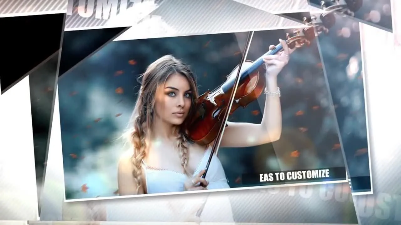 玻璃幻灯片效果电影照片展示像素设计精选AE模板