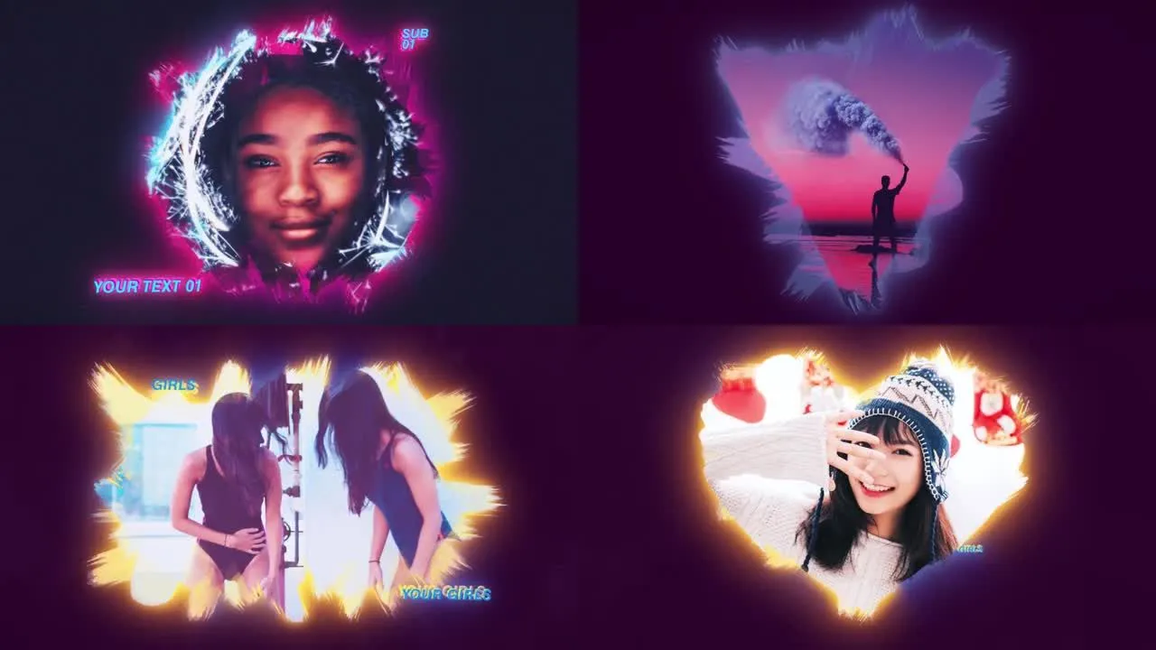 漂亮的徽标显示像素设计精选AE模板