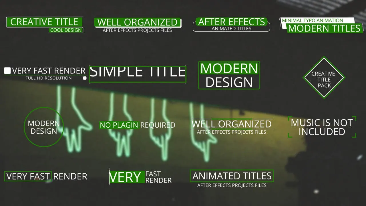15个独特的动画全屏标题像素设计精选AE模板