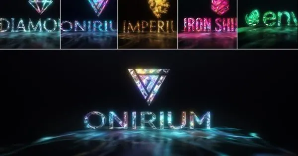 宝石钻石品牌适用Logo演示像素设计精选AE模板 Gemsamp; Lights#8211; Gemstones Logo Reveal Pack