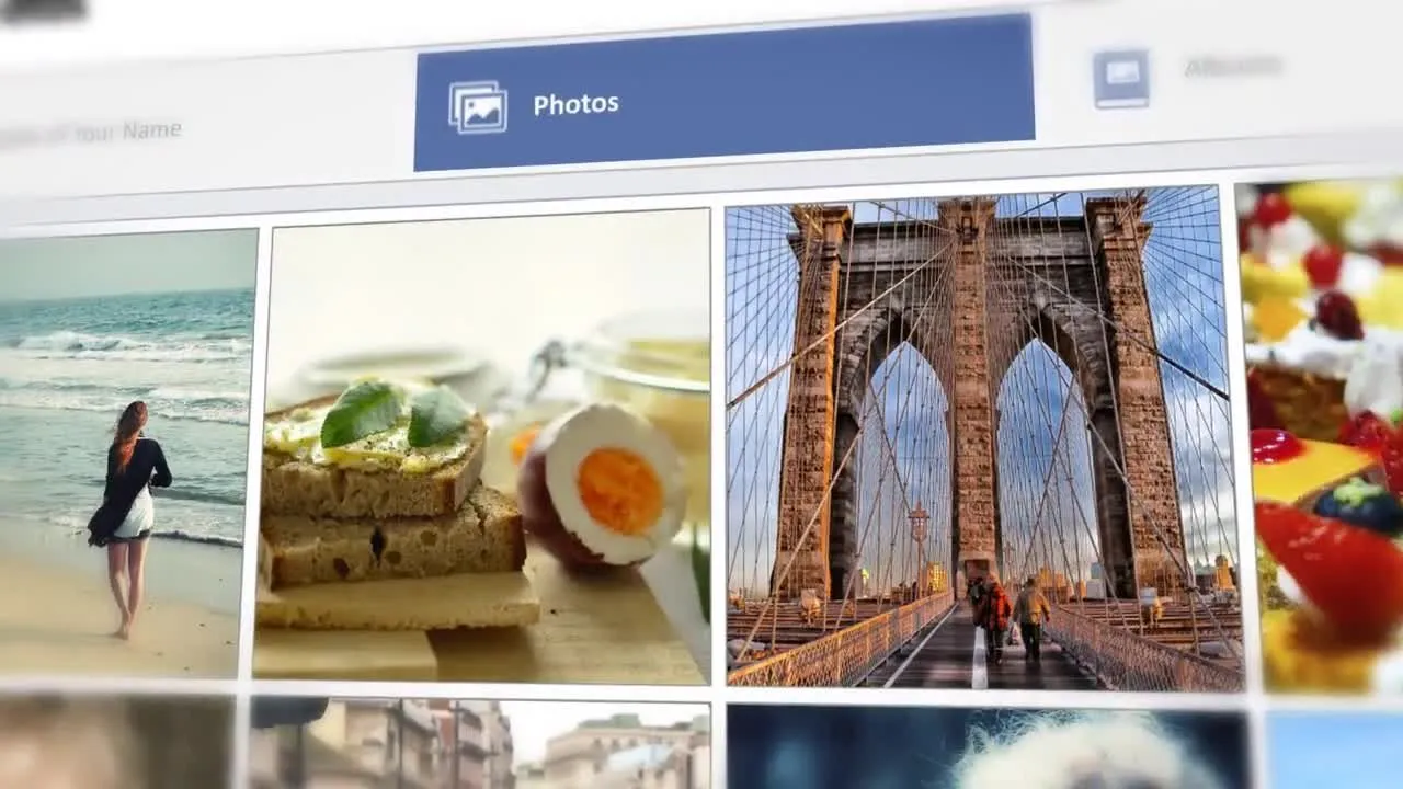 Facebook幻灯片照片墙像素设计精选AE模板